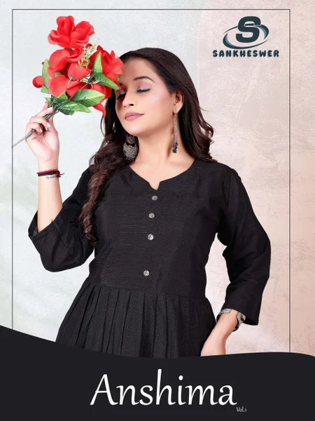 Anshima Vol 1 By Sankheswer Vertican Kurti With Bottom Wholesalers In Surat